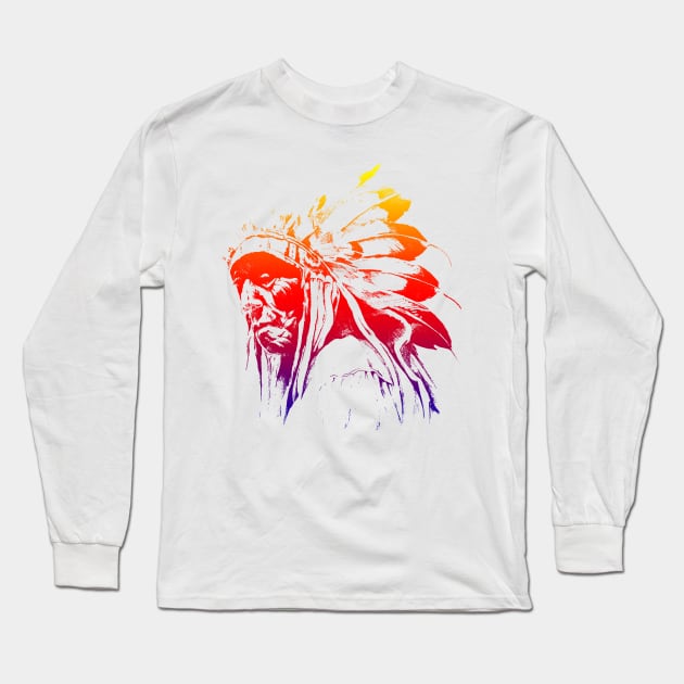 indian apache, colored Long Sleeve T-Shirt by hottehue